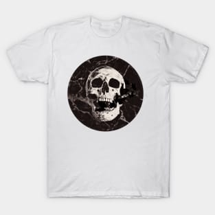 Halloween, aesthetics, skull, devil, ghost, spooky, creepy, skeleton, moon, marble, butterfly, retro, vintage, gothic, horror T-Shirt